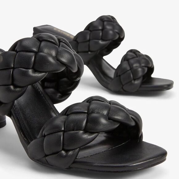 Braided Double Band Block Heel Sandals nwt shoes - Picture 2 of 3